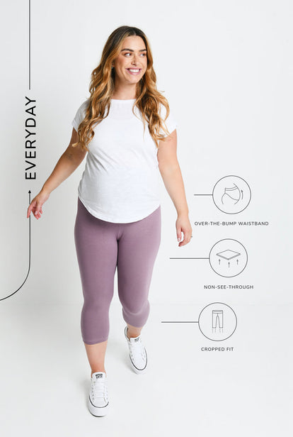 Everyday Cropped Umstandsleggings - Elderberry Purple