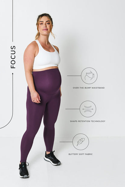 Focus Umstandsleggings Sport - Mulberry Plum