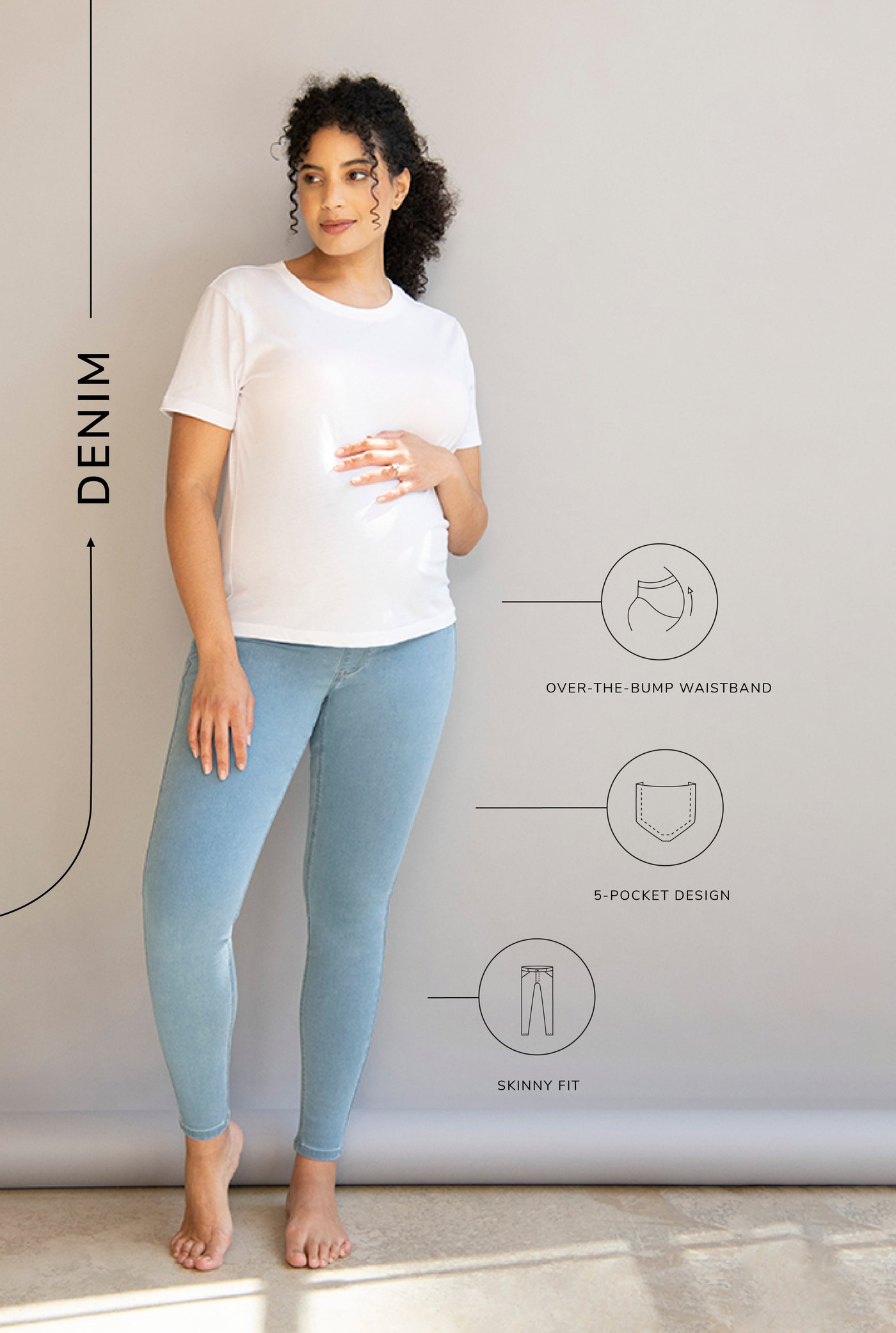 Umstandsjeggings - Hellblau