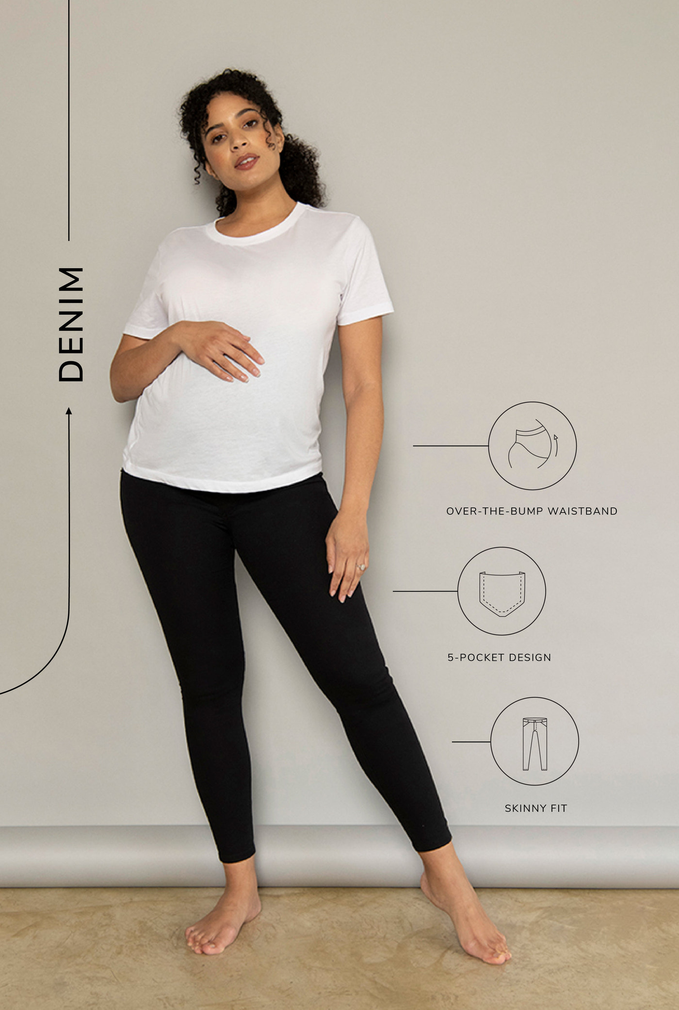 Umstandsjeggings - Schwarz