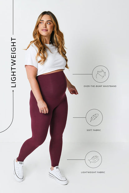 Everyday Umstandsleggings Lightweight - Burgundy