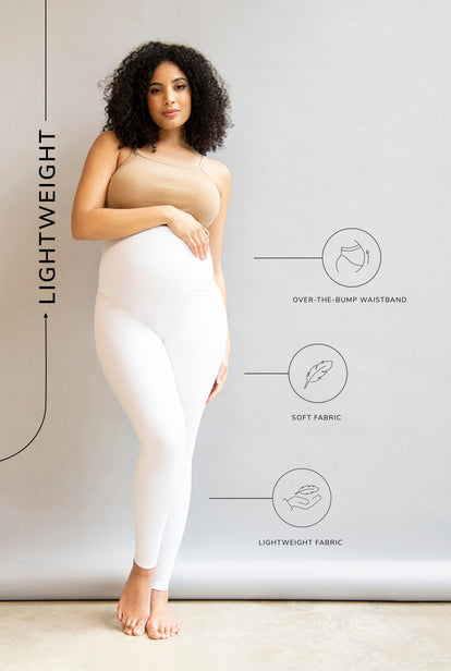 Alltägliche Leichte Umstandsleggings - Weiße