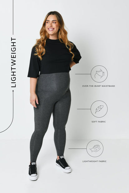 Everyday Umstandsleggings Lightweight - Dark Grey Marl