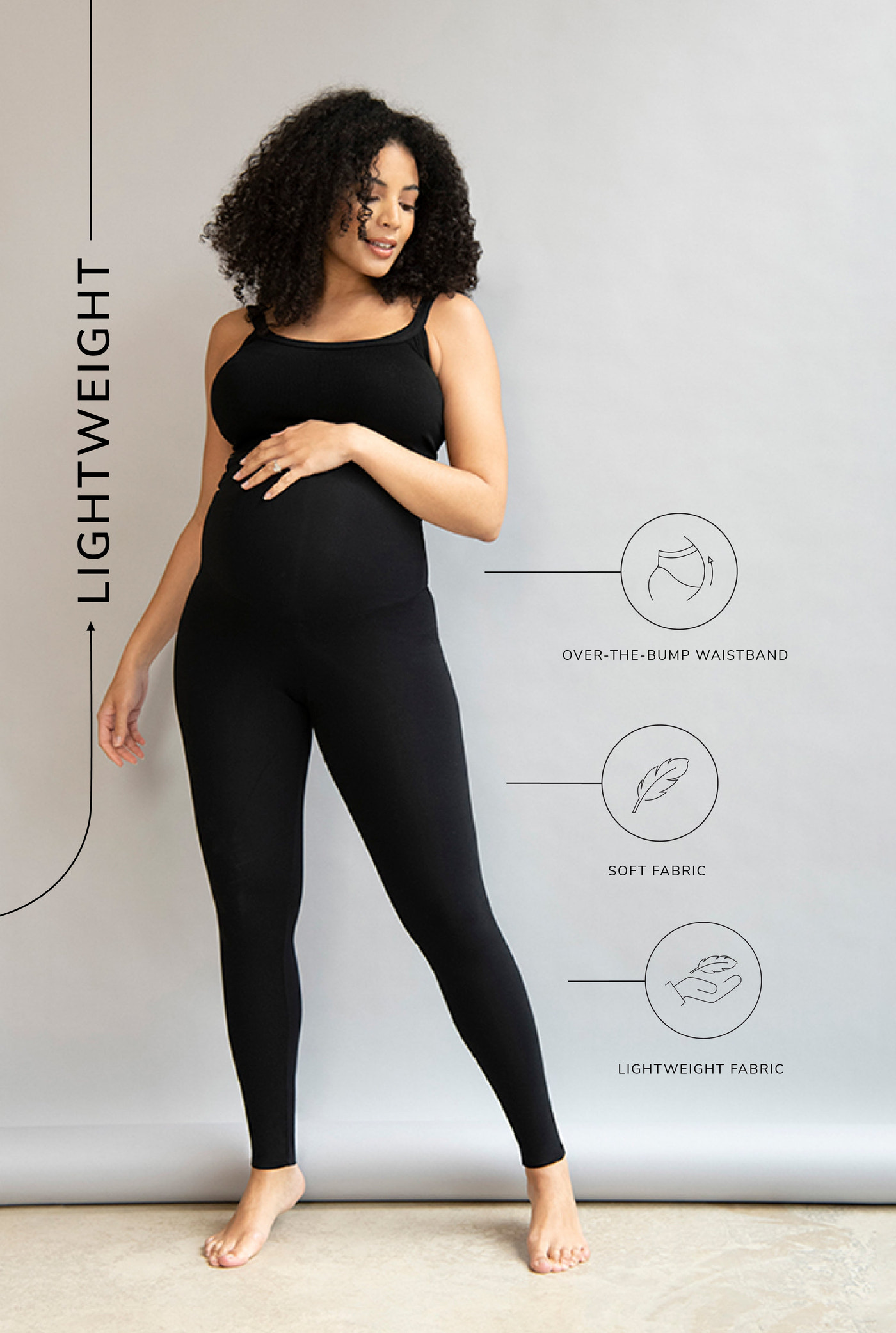 Alltägliche Leichte Umstandsleggings - Schwarze