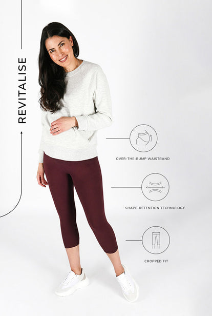 Revitalise Cropped Umstandsleggings - Winter Berry