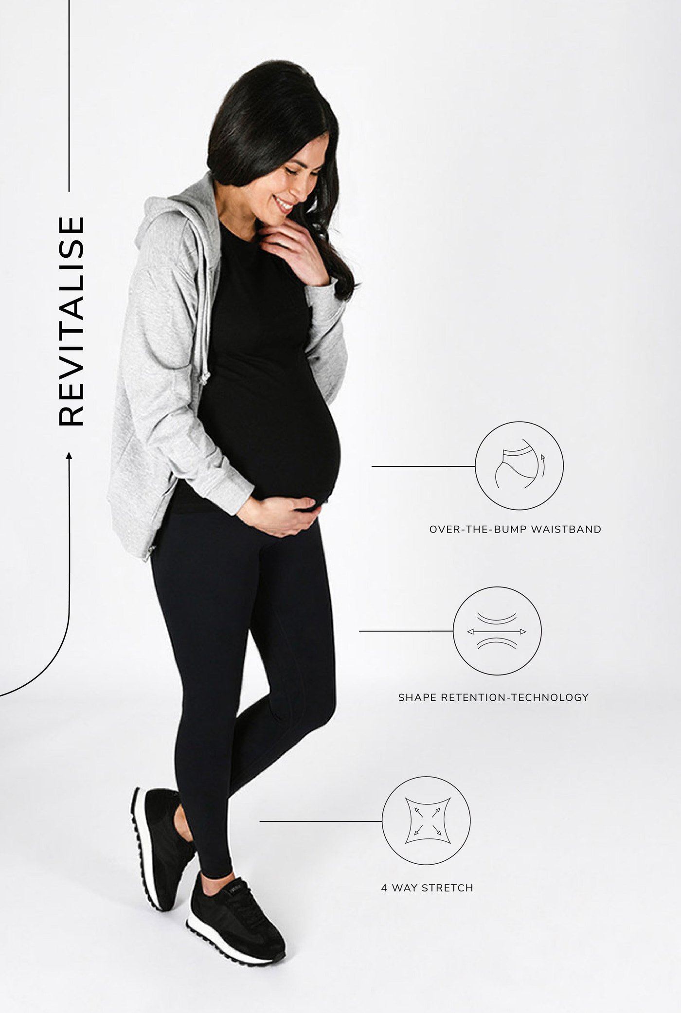 Revitalise Umstandsleggings - Mitternachtsschwarze