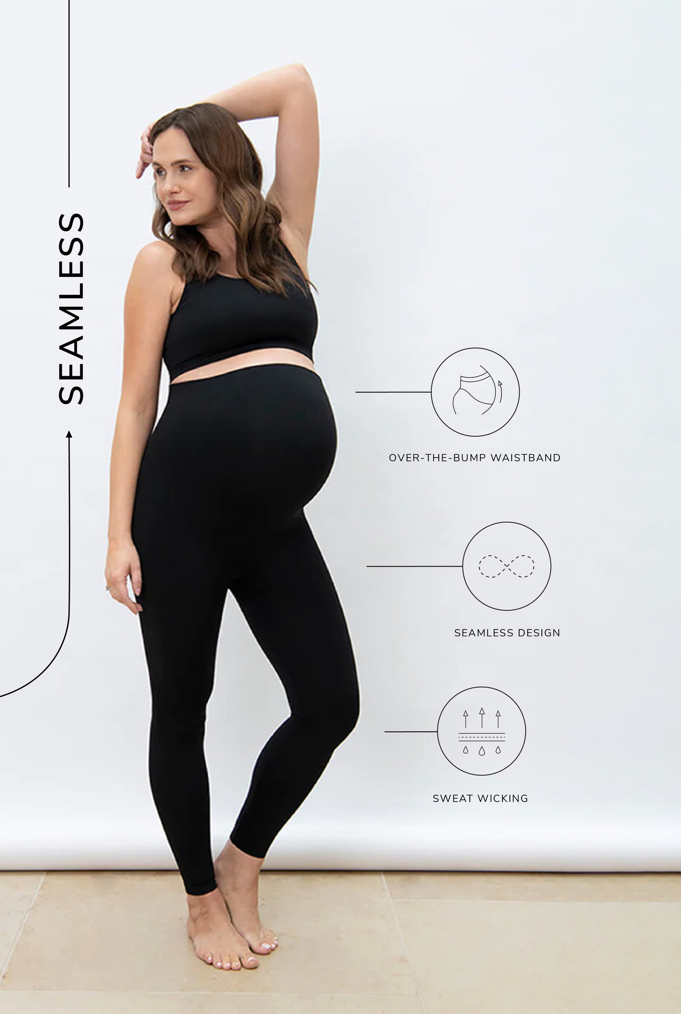 Ultimate Seamless Umstandsleggings - Schwarze