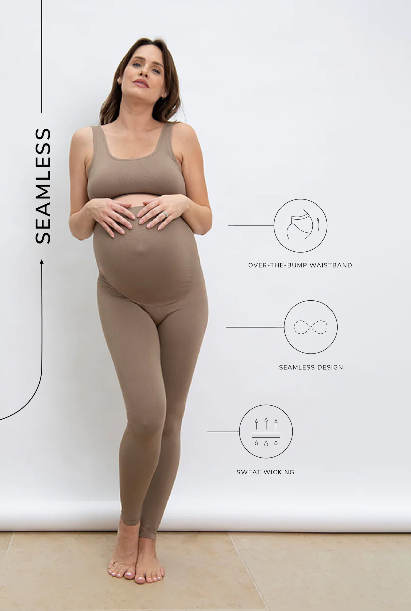 Ultimate Seamless Umstandsleggings - Haferbeige