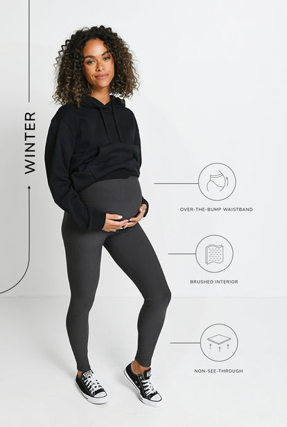 Everyday Umstandsleggings Winter High Waisted Leggings - Dark Grey