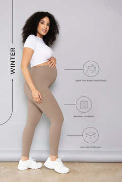 Umstandsleggings für den Winter - Stone