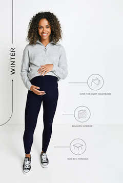 Umstandsleggings Winter Alltag - Vintage Navy