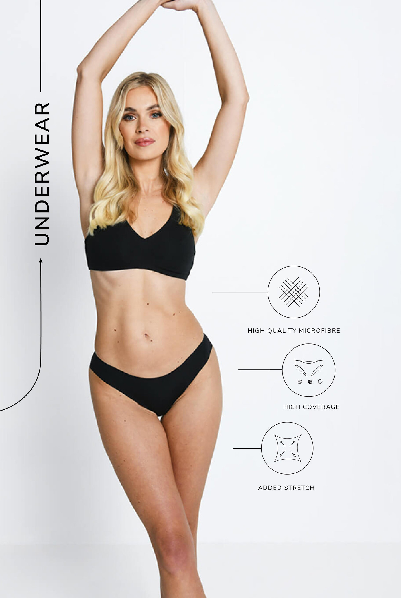Nahtlose Bikini Unterhose 3-Er Pack - Schwarze