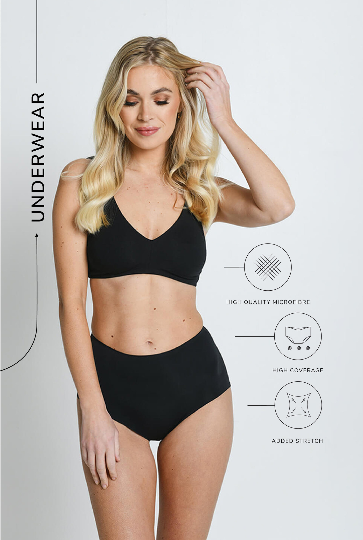 Hohem Bund Nahtlose Bedeckender 3-Er Pack - Schwarze