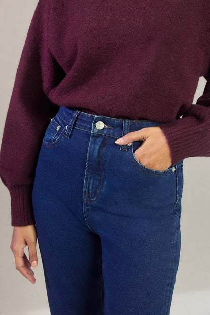 Slim-Fit Mom Jeans - Dark Blue