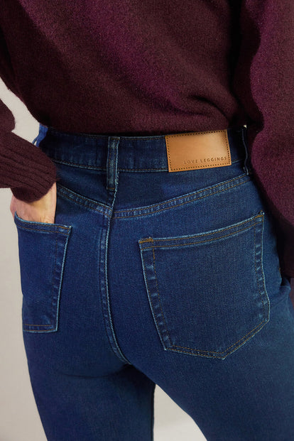 Slim-Fit Mom Jeans - Dark Blue