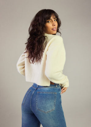 Slim-Fit Mom Jeans - Mittelblaue