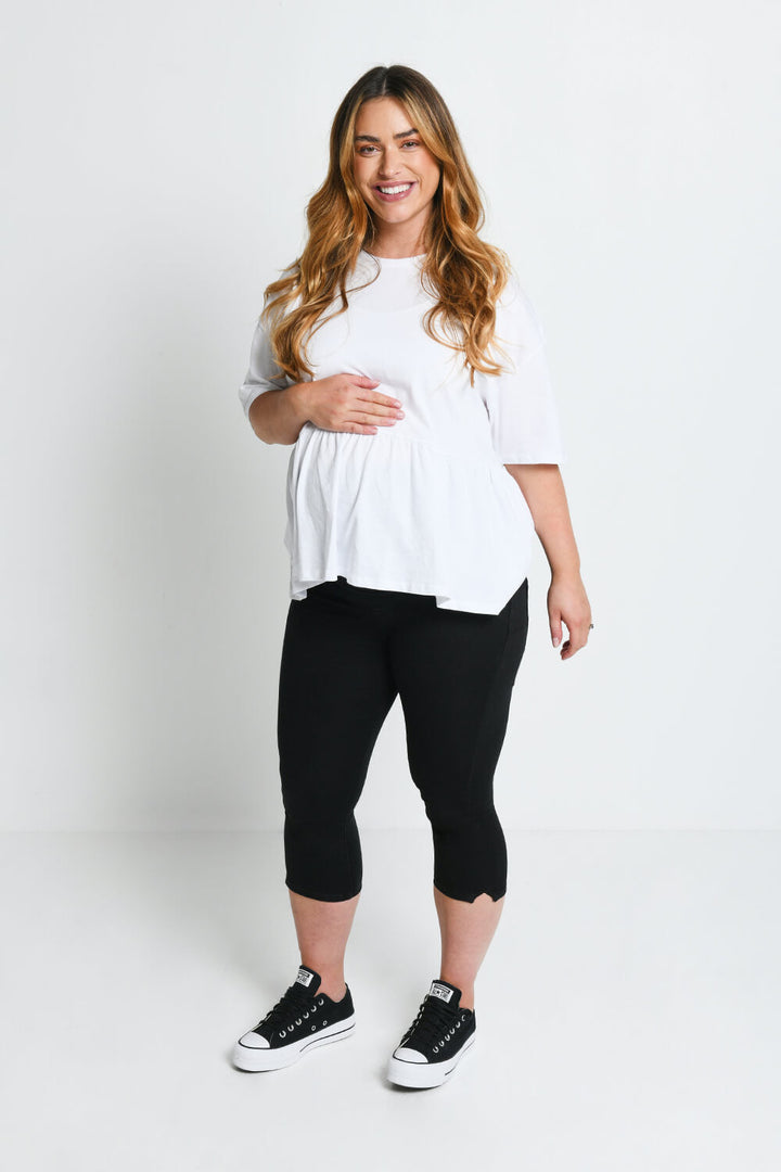Cropped Umstandsjeggings - Schwarze