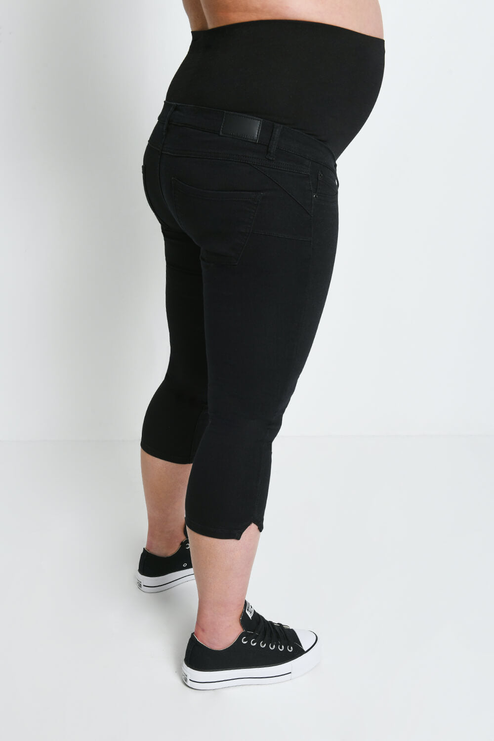 Cropped Umstandsjeggings - Schwarze
