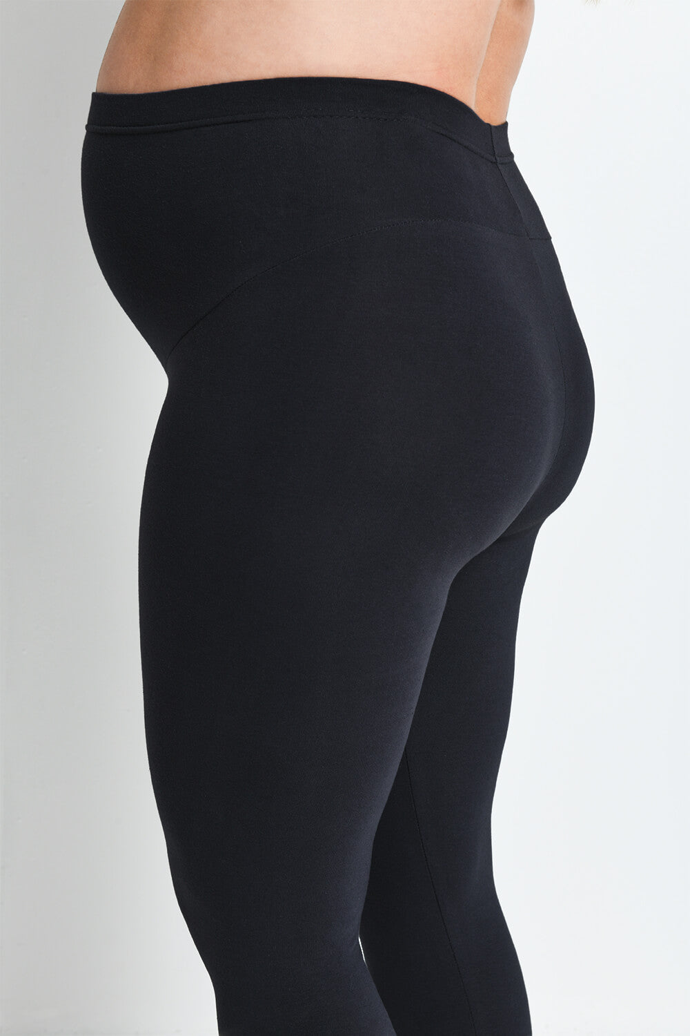 Alltägliche Cropped Umstandsleggings - Schwarz