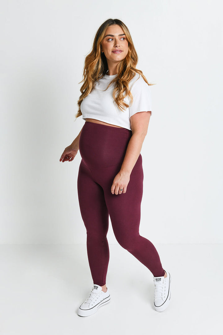 Alltägliche Leichte Umstandsleggings - Bordeaux