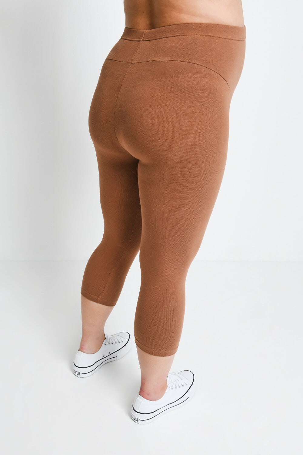 Alltägliche Cropped Umstandsleggings - Mocha-Braune