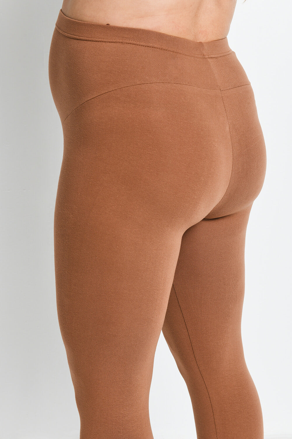 Alltägliche Cropped Umstandsleggings - Mocha-Braune