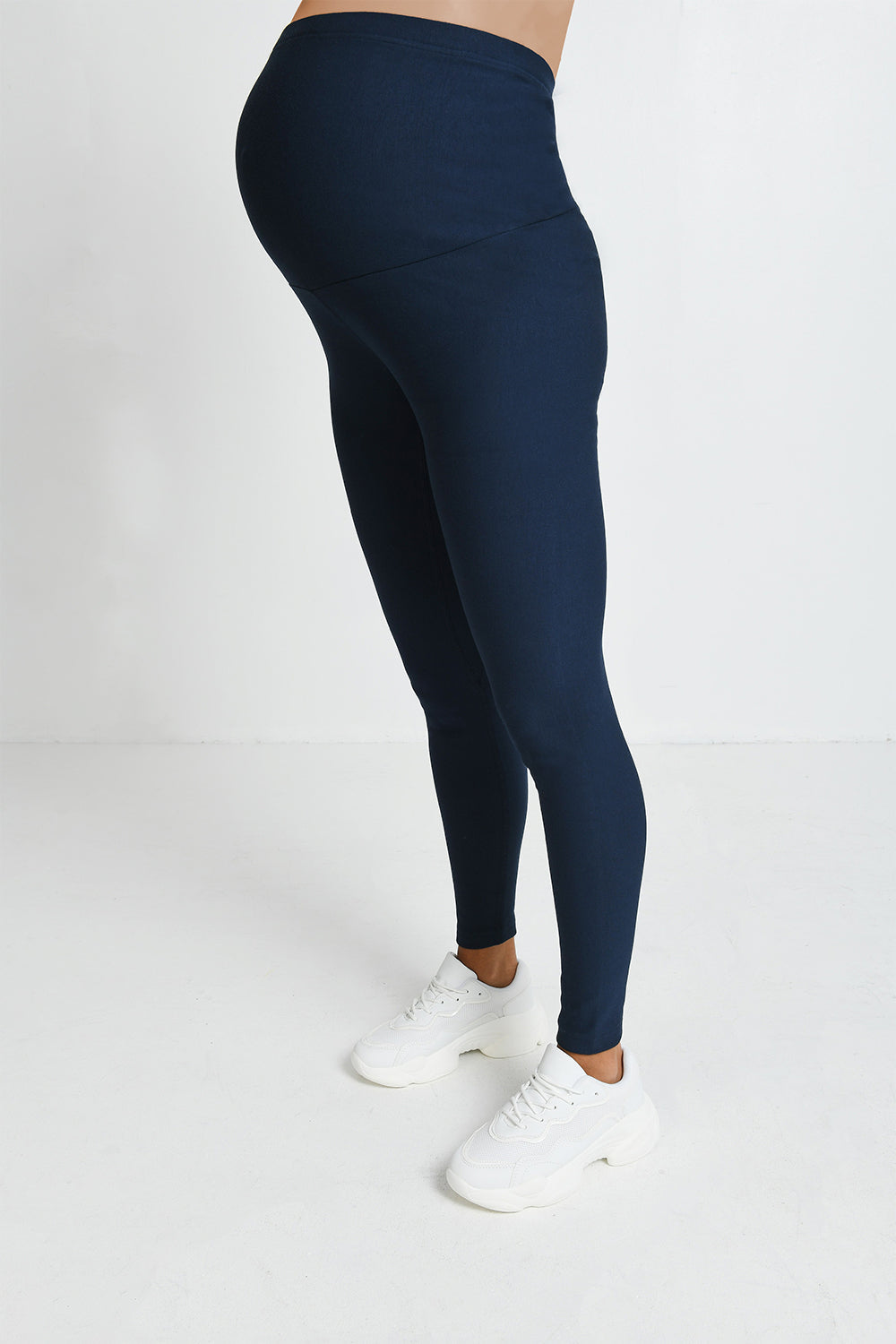 Alltägliche Winter Umstandsleggings mit hoher Taille - Navy