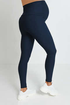 Umstandsleggings für den Winteralltag – Marineblau