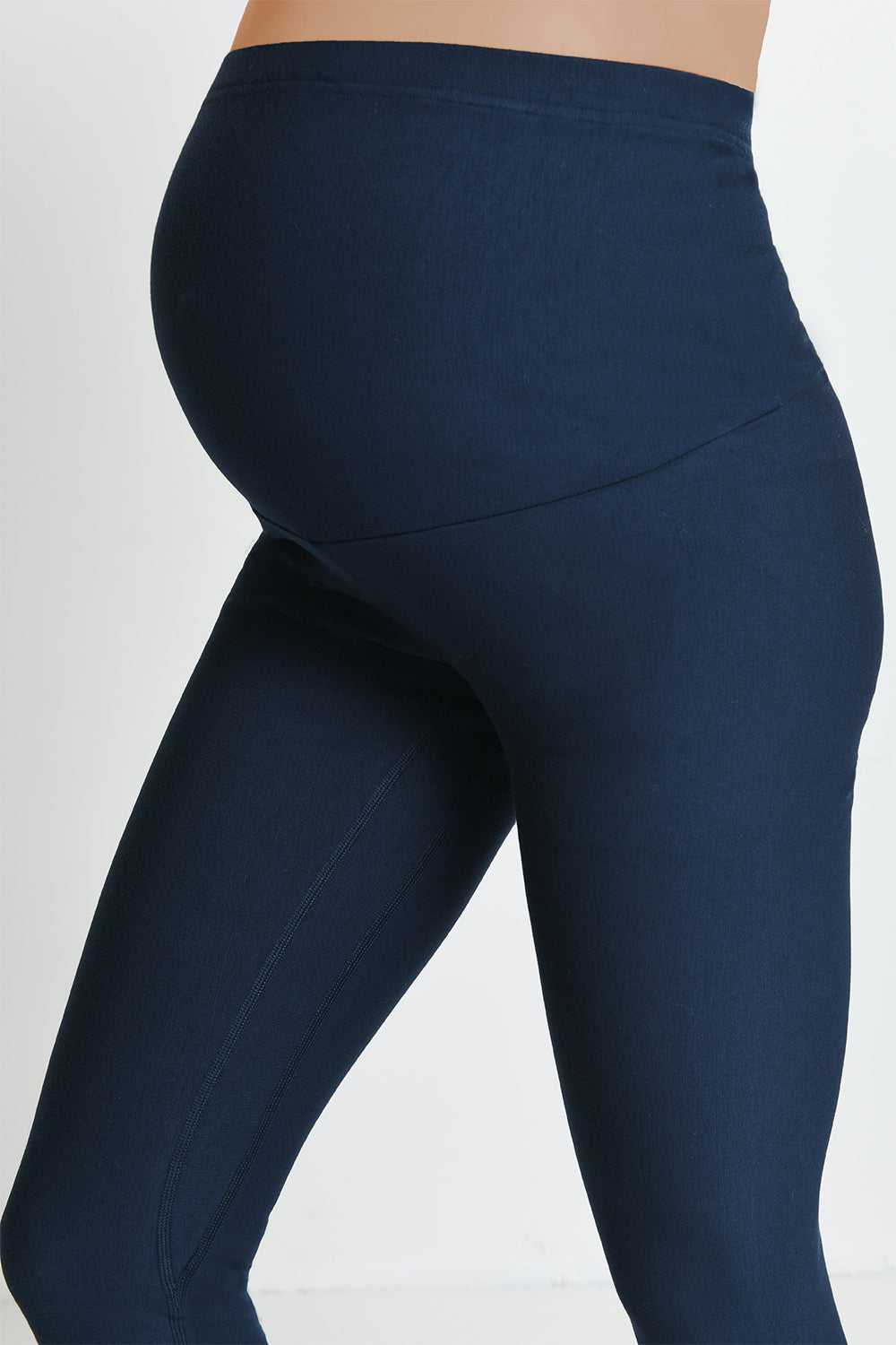 Alltägliche Winter Umstandsleggings mit hoher Taille - Navy