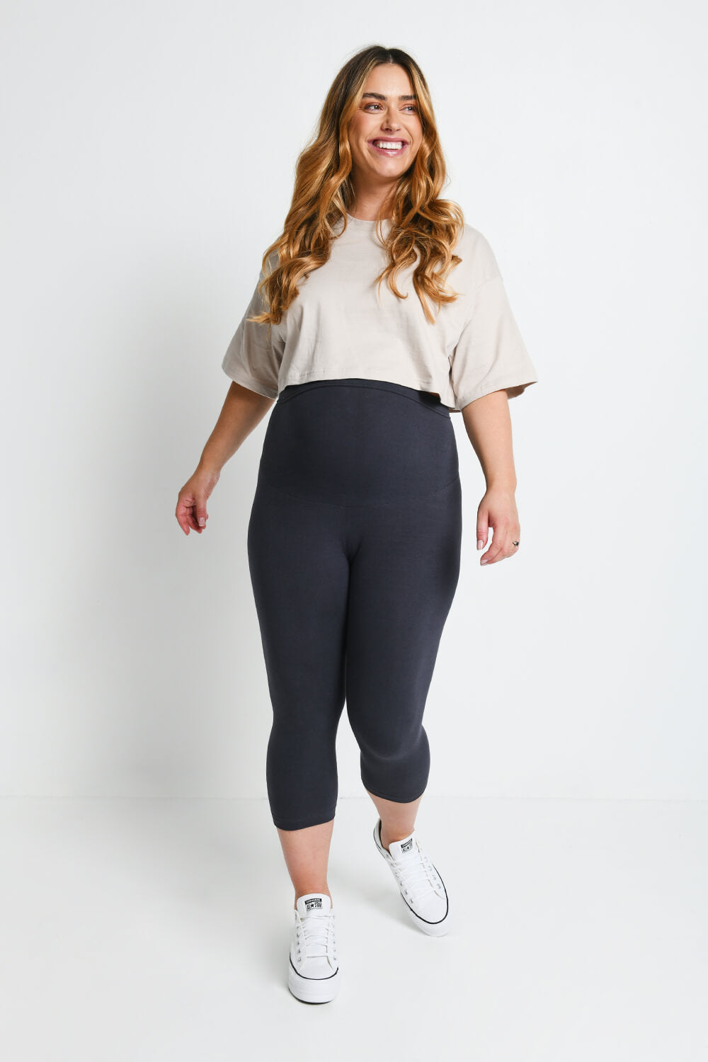 Alltägliche Cropped Umstandsleggings - Odyssey-Graue