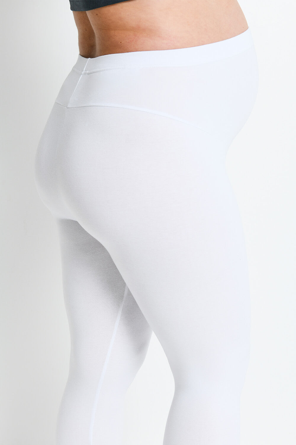 Alltägliche Cropped Umstandsleggings - Weiß