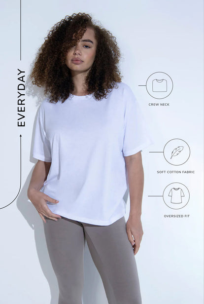 Oversize T-Shirt Curvy-Shirt - White