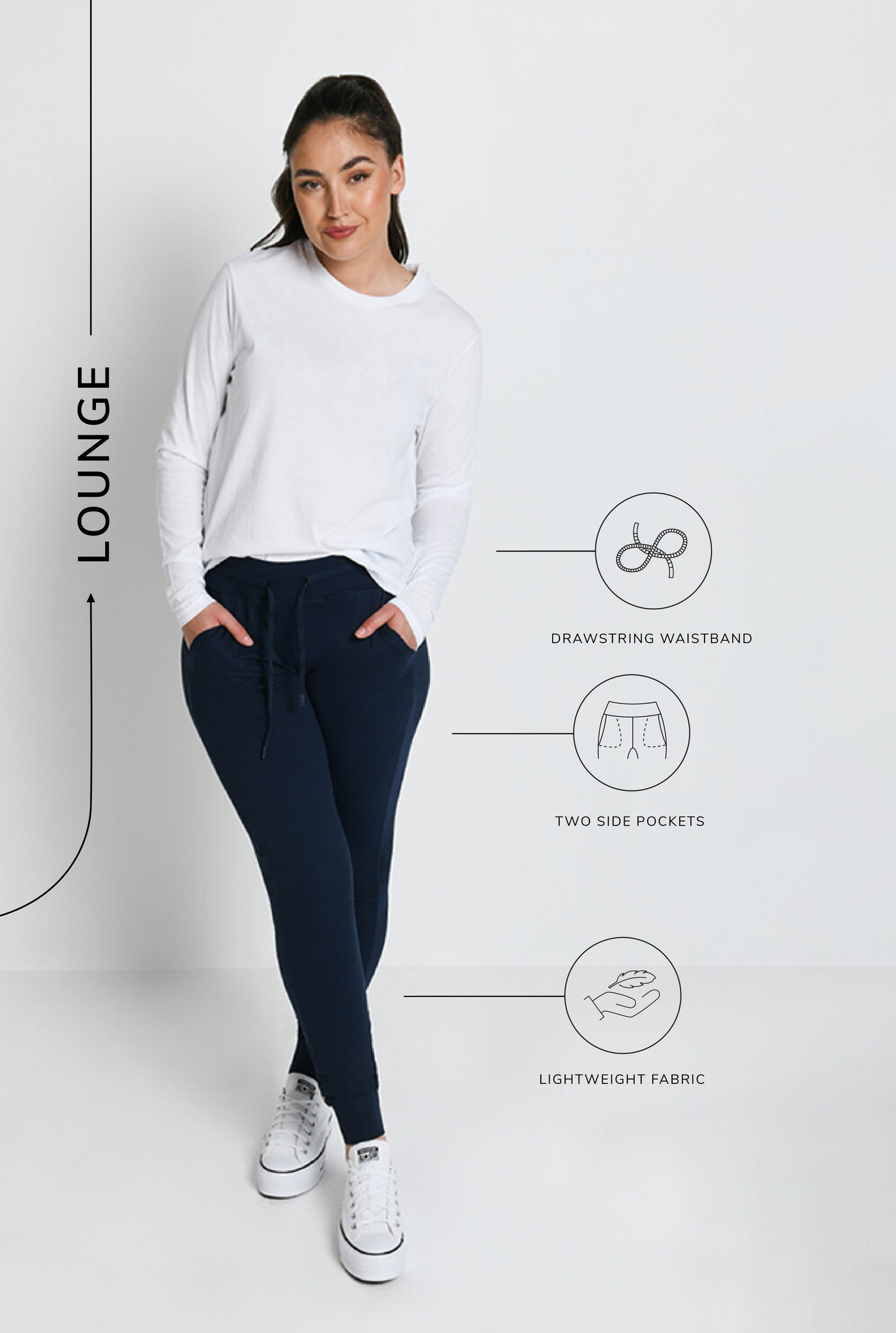 Recharge High-Waisted Jogginghose - Navy Blaue