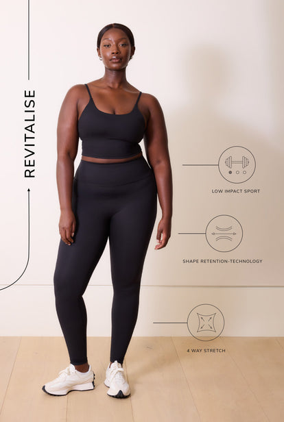 Revitalise 7/8 High Waisted Leggings Curvy - Midnight Black