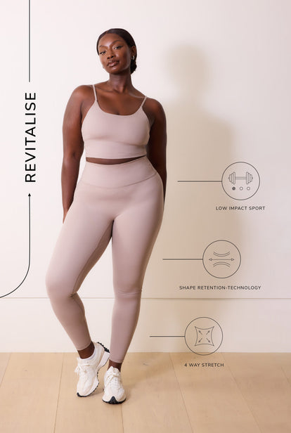 24/7 Revitalise 7/8 High Waisted Leggings Curvy - Clay