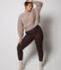 Gerippte Leggings - Espresso Braun