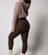 Gerippte Leggings - Espresso Braun