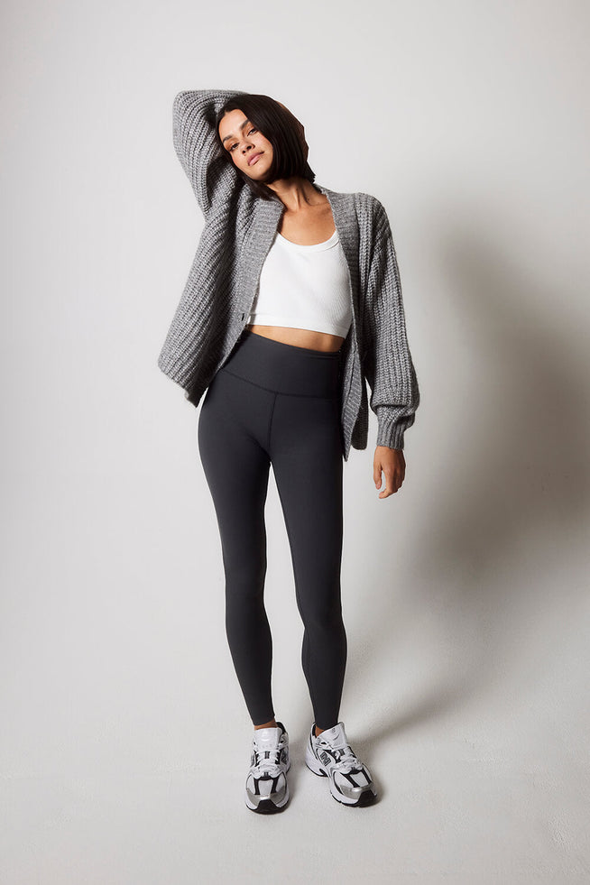 Gerippte Leggings - Shadow Grey