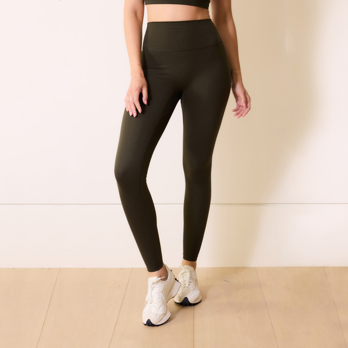 24/7 Revitalise 7/8 High-Waisted Leggings Kurve - Tief-Olive