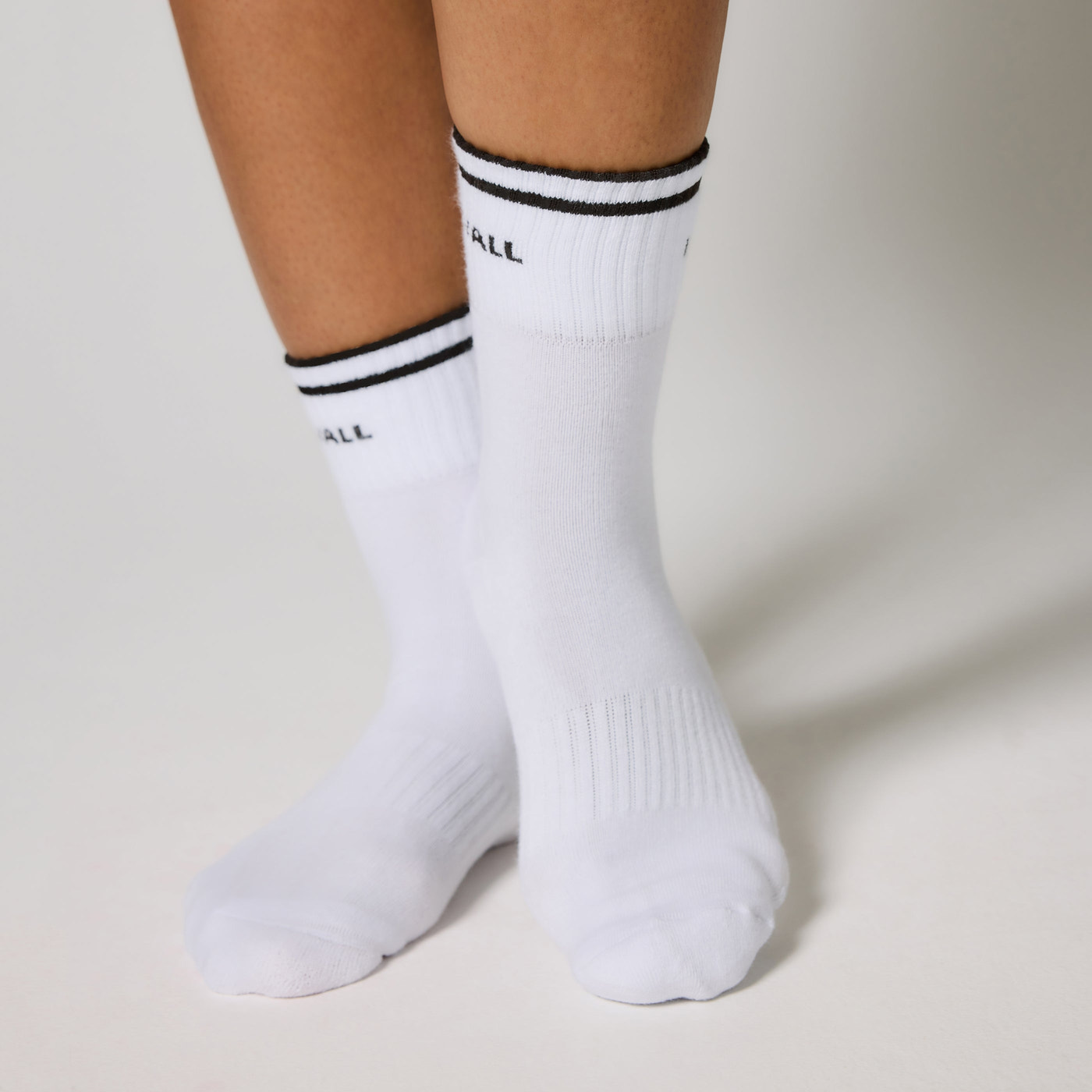 Gerippte Sport Socke - Schwarz