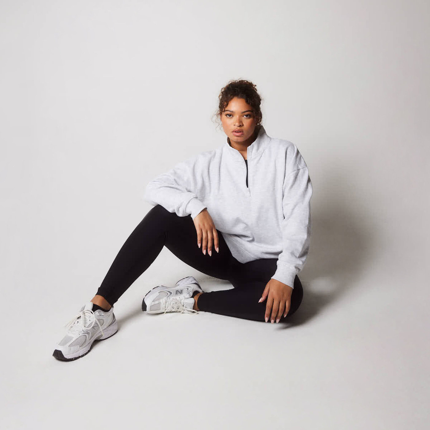 Gerippte Leggings Curvy - Black