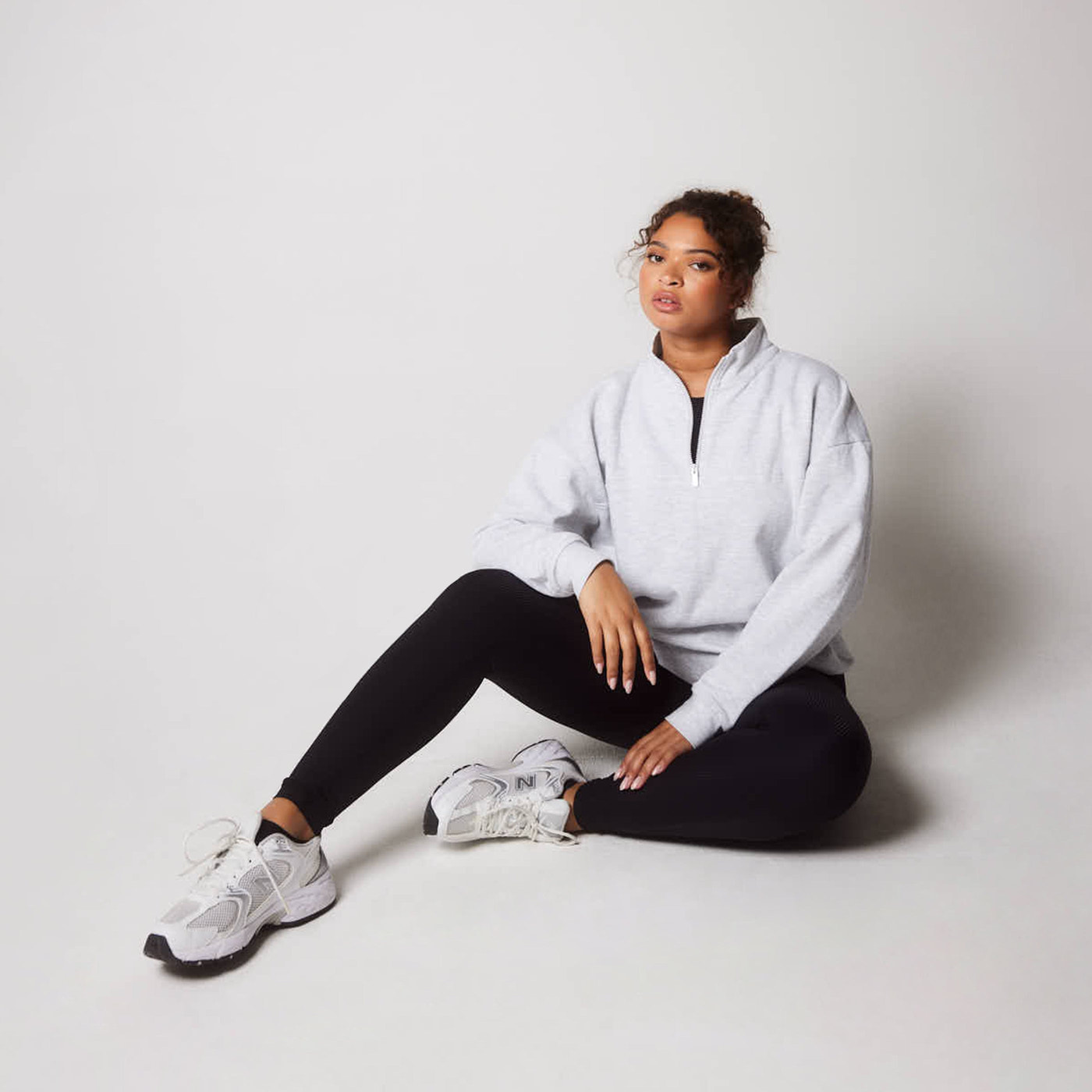 Gerippte Leggings Curvy - Black