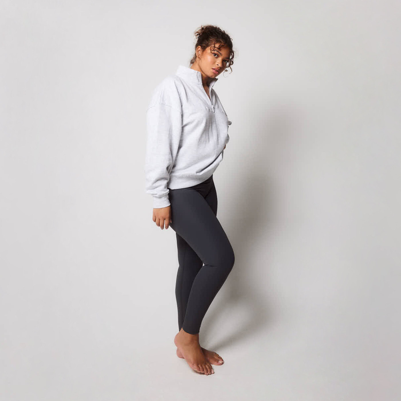 Gerippte Leggings Curvy - Shadow Grey