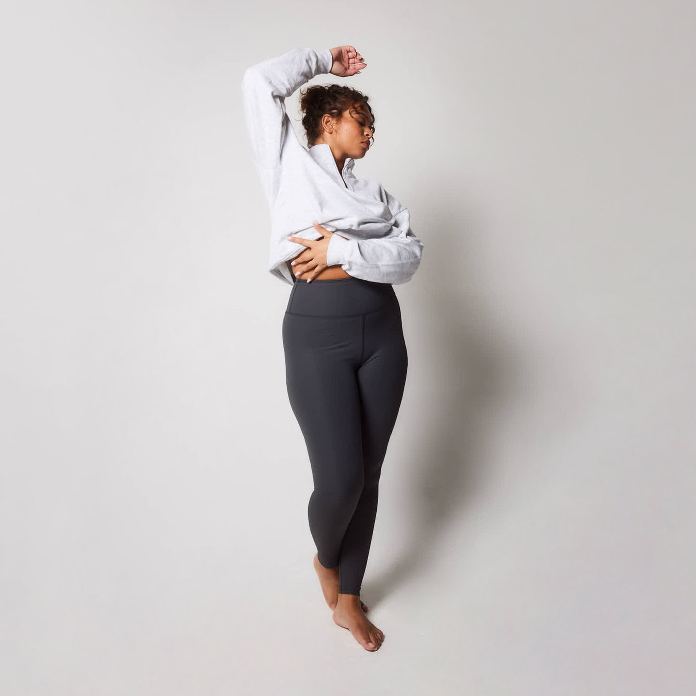 Gerippte Leggings Curvy - Shadow Grey