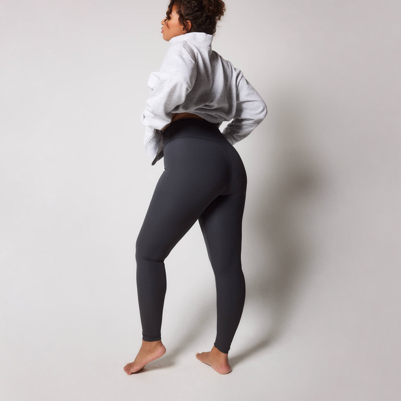 Gerippte Leggings Curvy - Shadow Grey