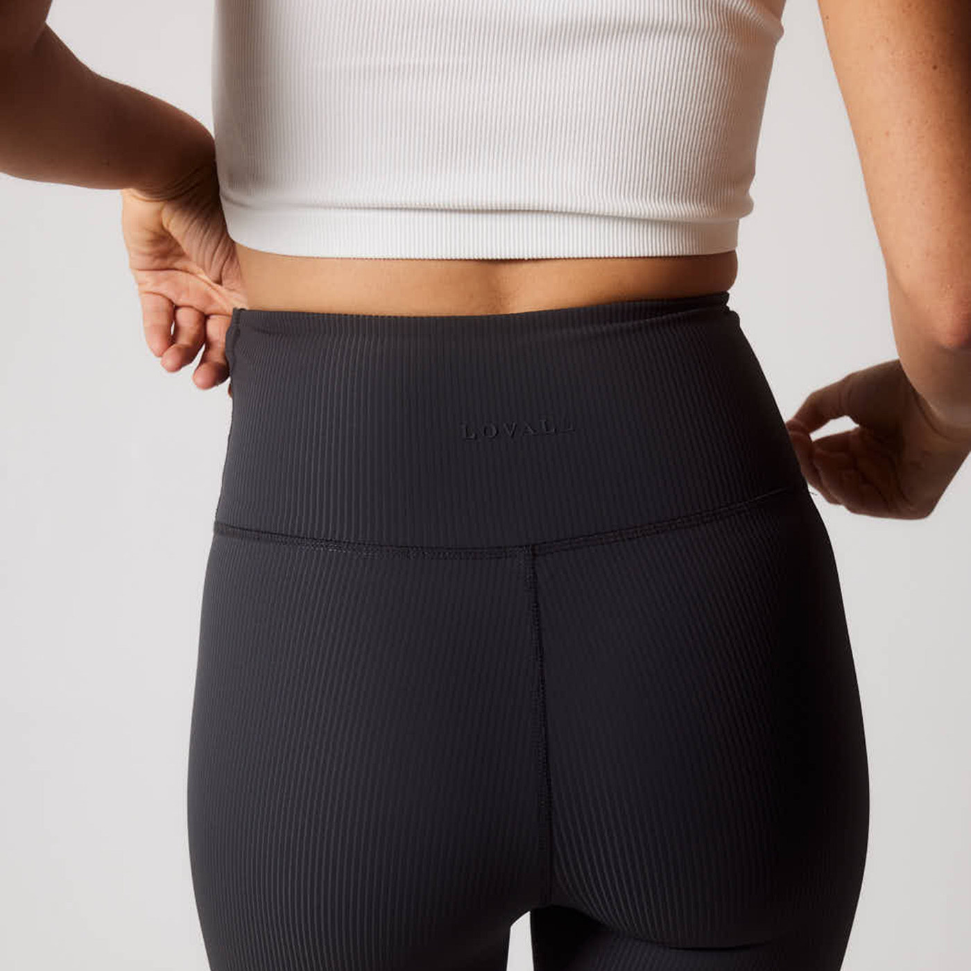 Gerippte Leggings - Schattengrau