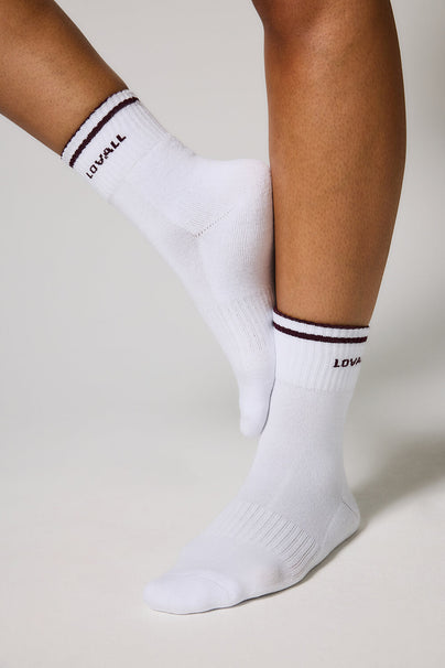 Gerippte Sport Socke - Burgundy