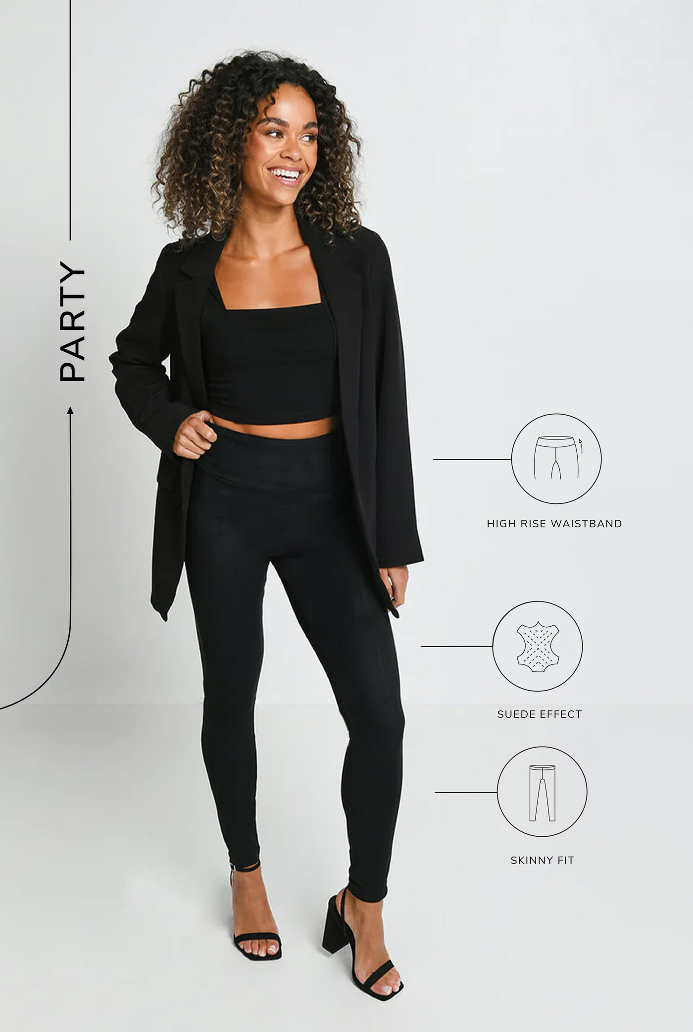 Leggings In Wildlederoptik -Schwarze