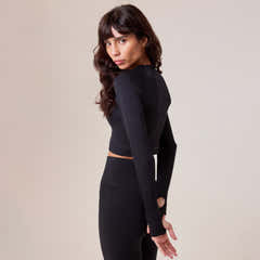 Sculpt Seamless Langarmshirt - Schwarz