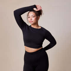 Sculpt Seamless Langarmshirt - Schwarz